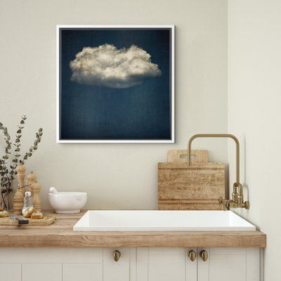 "Pastel bleu marine, nuages dans le ciel, aquarelle, détente minimaliste, décor moderne, art moderne 1-IRS42" sur