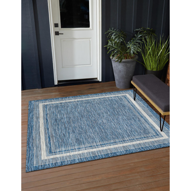Tapis intérieur / extérieur Sevinc, Blue, Square 5'3"