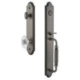Arc Handleset with Single Cylinder Deadbolt and Door Knob and Rosette