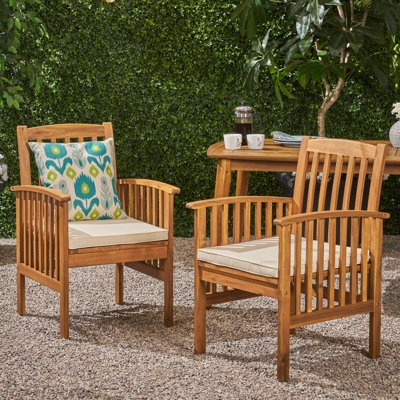 Chaise de patio en acacia avec coussin