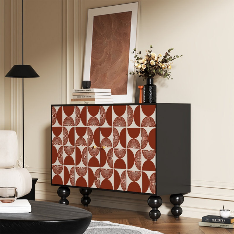 Modern Simple Geometric Double-Door Accent Cabinet
