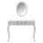 Luxury Makeup Vanity Desk With Oval Mirror, 3-Drawer Dressing Table For Jewelry, Elegant Console For Home Decor-2140267018