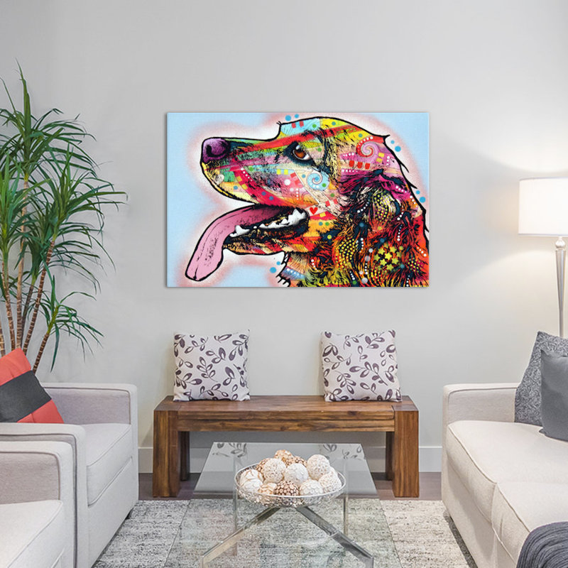 Cocker Spaniel - reproduction sur toile tendue, H 18 po x l 26 po x P 1,5 po, Toile avec cadre noir