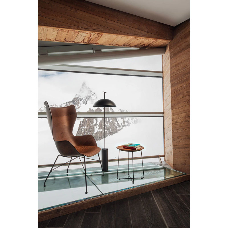 Al Solid Wood End Table, Dark Wood, Black