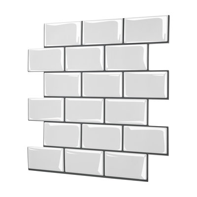 Peel and Stick Backsplash 12x12x0.78 in Self-Adhesive Wall Tiles Tile-Look