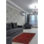 Tapis rouge / noir en laine noué à la main de conception unique 3 pi 5 po x 4 pi 11 po Folashade