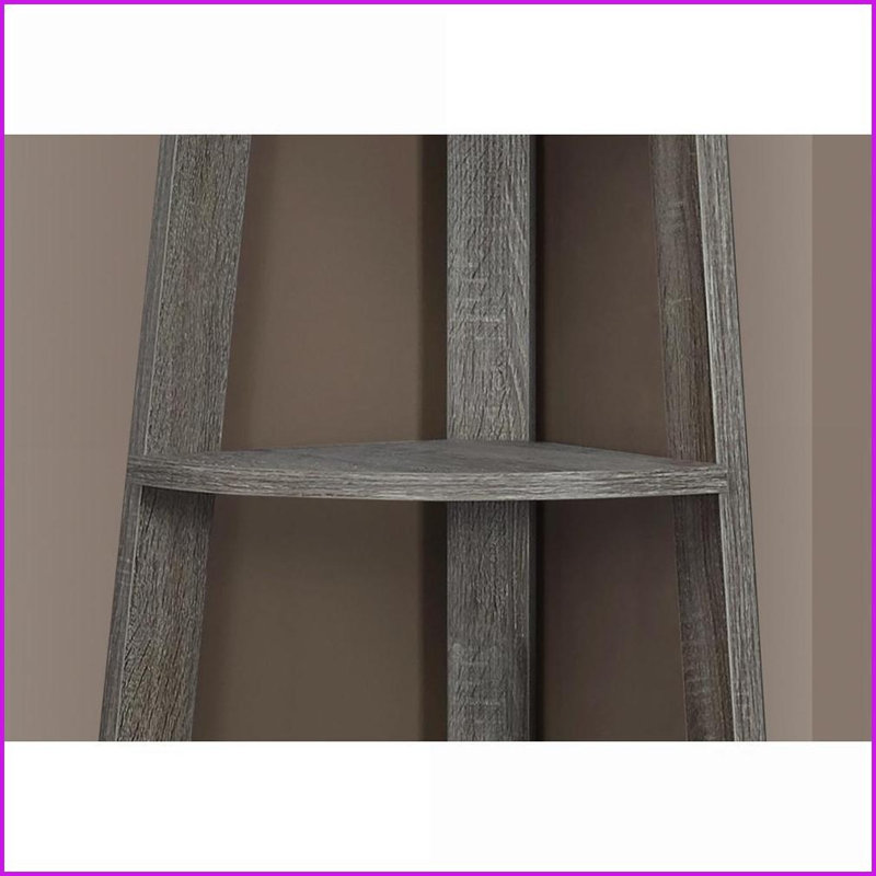 Corner Bookshelf, 5 Tier 71"H Modern | Taupe | Particle Board, Taupe 