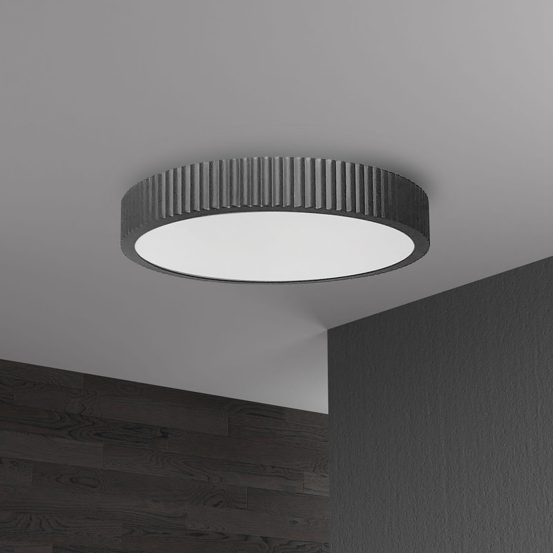 Nabisco Light Simple Circle Led Flush Mount, Matte Black