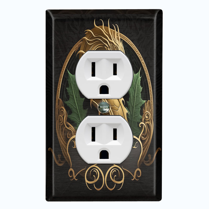 Copper Rust Patina Teal Print 1 - Gang Duplex Outlet Standard Wall Plate