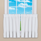 Ruffled Lace Trim Tiered Café Kitchen Curtains