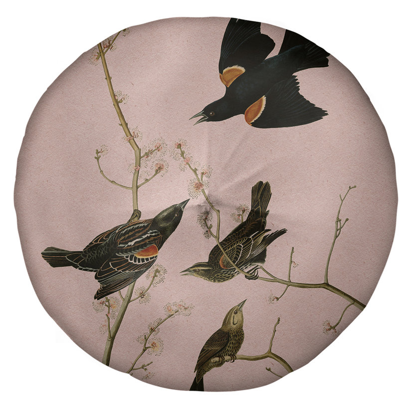 Coussin de plancher rond, 27,5 po x 55,5 po, Rose