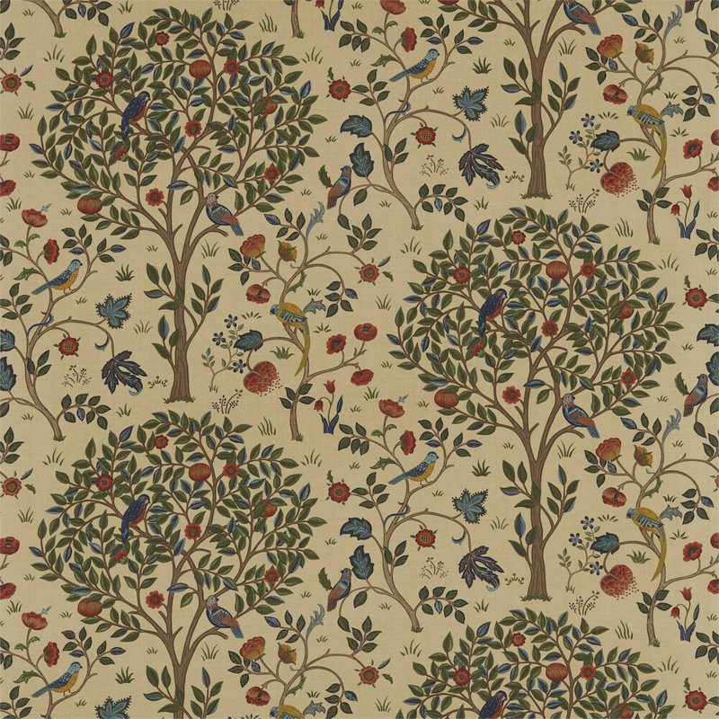 Kelmscott Tree Fabric, Forest/Gold