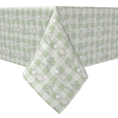 Rectangular Tablecloth, 100% Cotton, 60X84", Tea Time Plaid
