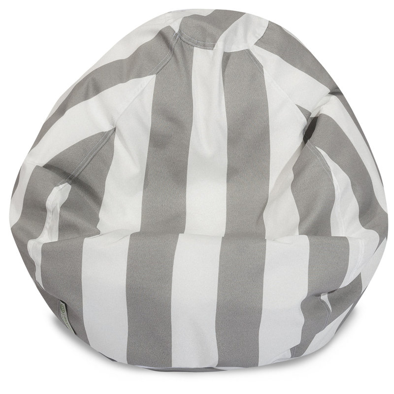 Fauteuil poire standard classique, Gris / Blanc cassé, H 23 po x l 35 po x P 35 po