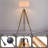 58 In. White Solid Wood Tripod Floor Lamp With White Linen Drum Shade (bulb Not Included)