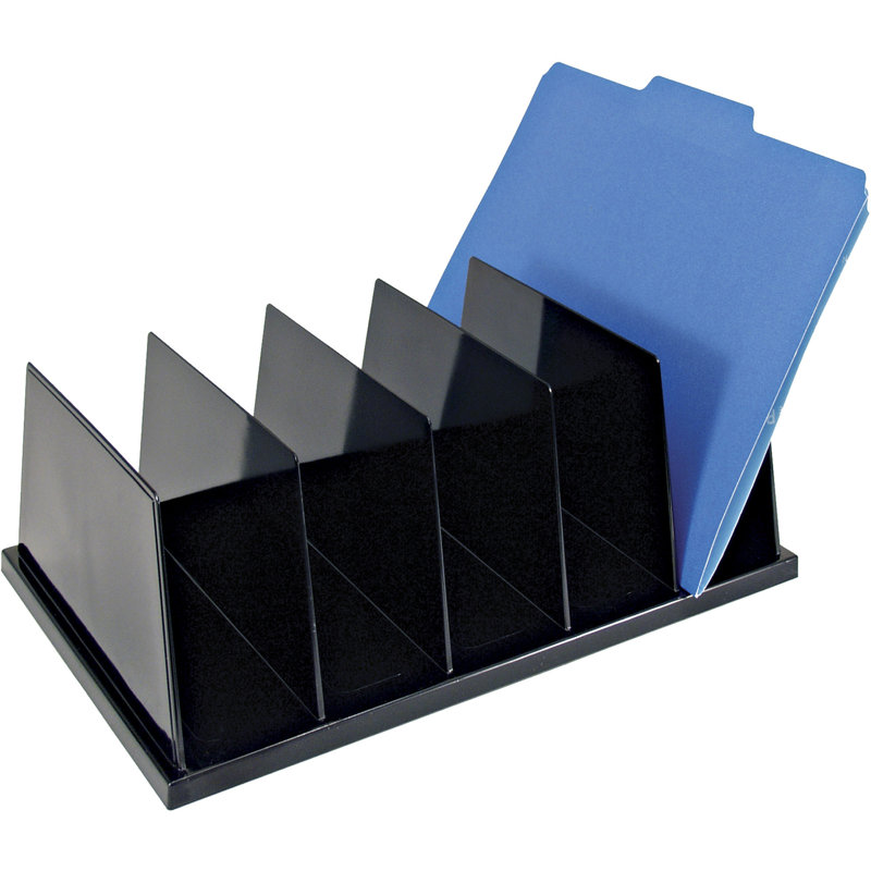 Grand trieur, 5 compartiments, 9 po x 13-1 / 2 po x 5 po, noir