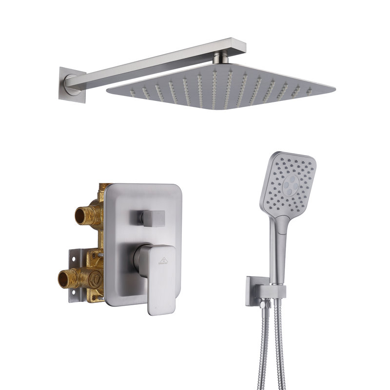 Robinet de douche avec valve brute, Nickel brossé