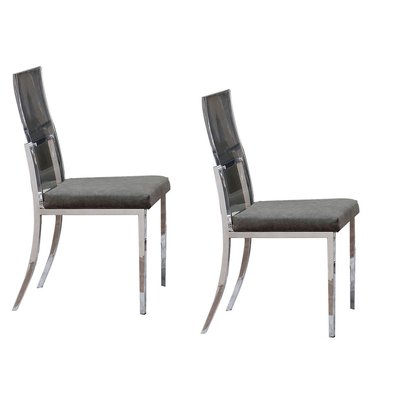 Chaise d’appoint en métal gris foncé Slavica