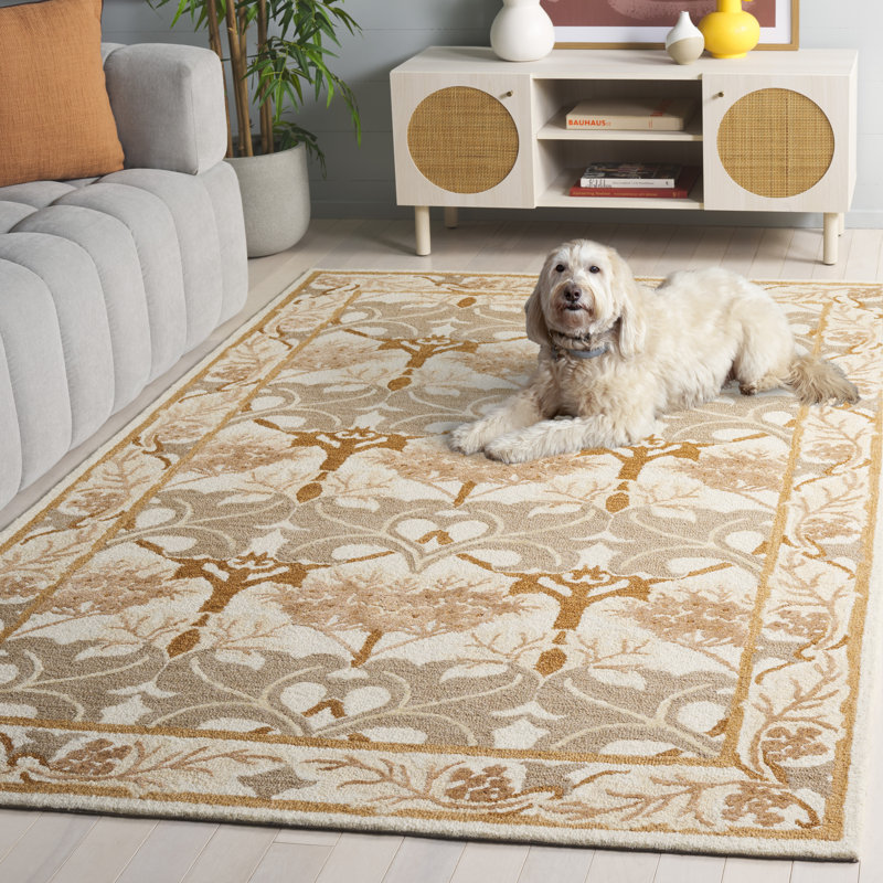 Tapis d'intérieur géométrique en laine, coton et viscose Earthly Treasures, Rectangle 5 pi x 8 pi