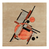 Suprematist One-of-a-Kind Square 5' X 5' Area Rug