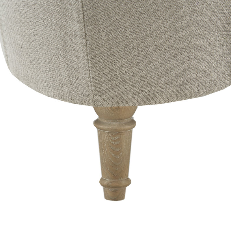 Martha Stewart Clara Tufted Oval Ottoman, Gray