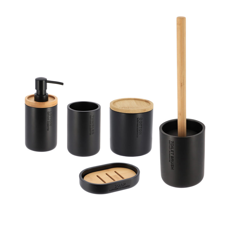 Willis Bathroom Accessory Set 5 Pieces, Black