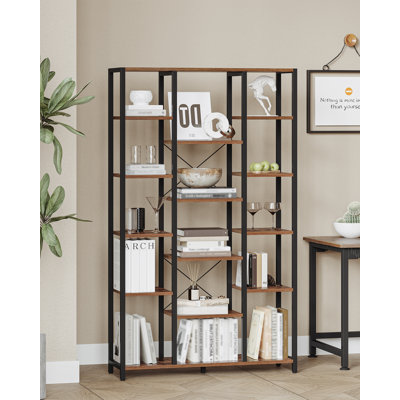 Bookshelf, 6 Tier Bookcase with 15 Open Display Shelves, Adjustable Storage Shelving Unit for Living Room, Home Office, 30 x 100 cm 