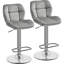 Swivel Upholstered Adjustable Height Counter Stool with Metal Frame-1235305298