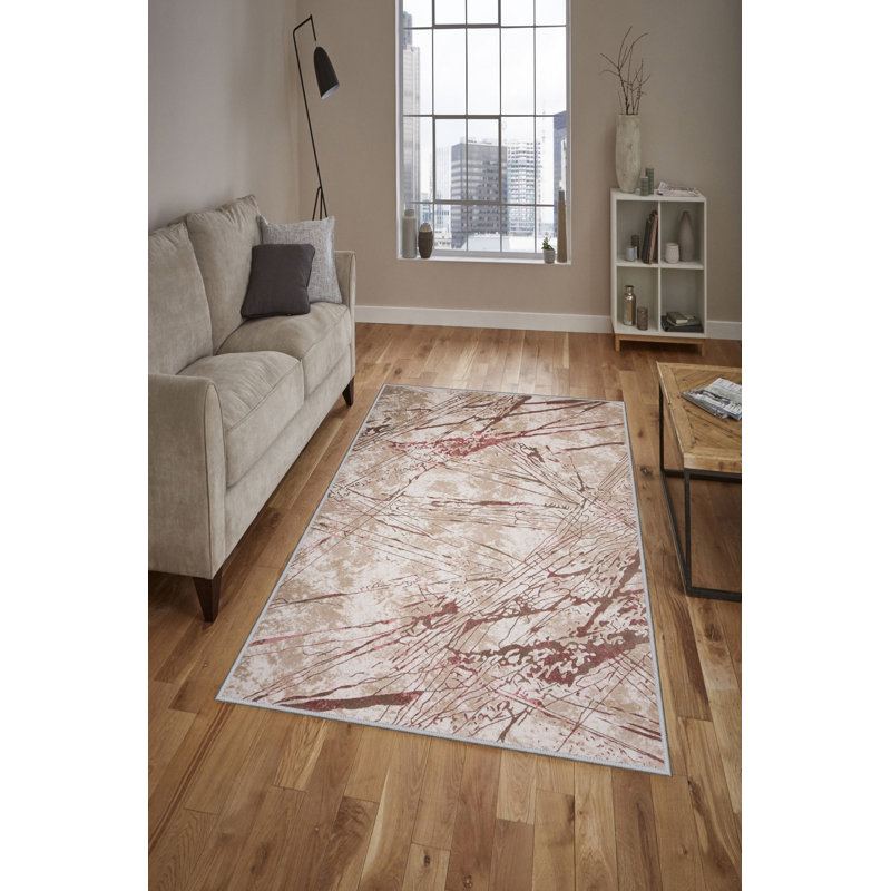 Premium Hall Carpet, 3.3 x 6.6 Feet, 100% Polyester, 0.3 in Pile Height | Antibacterial, Non-Slip Underside, Machine Washable | Elegant 3D Digital Print Design, Perfect for Entryways & Living Rooms