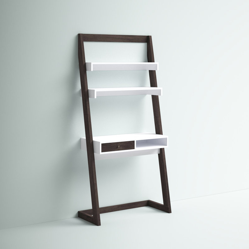 Justis Leaning / Ladder Desk, White/Dark Gray