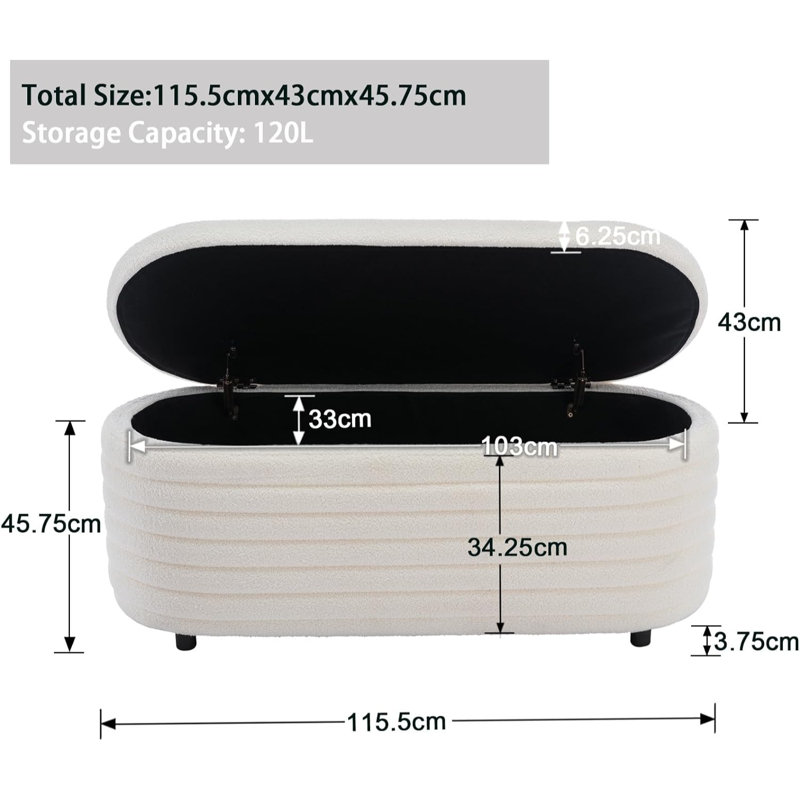 ETNX2436BH Storage Bench, Beige