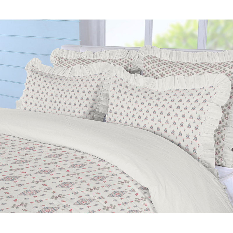 Ensemble de literie pour très grand lit à motif floral délicat