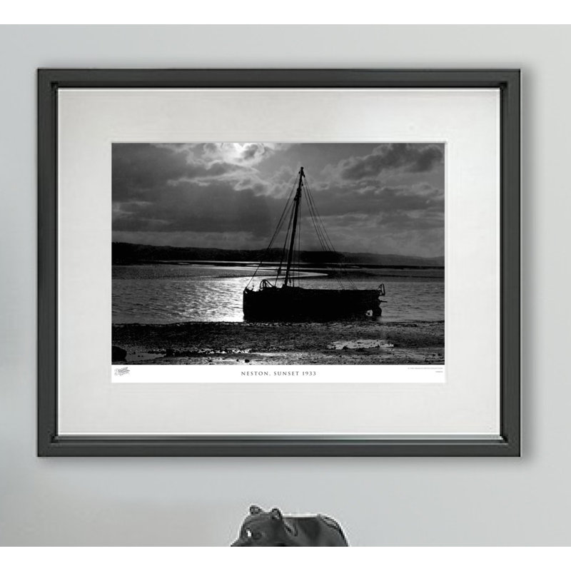 Neston, Sunset 1933 - Single Picture Frame Print, 45cm H x 60cm W x 2.3cm D