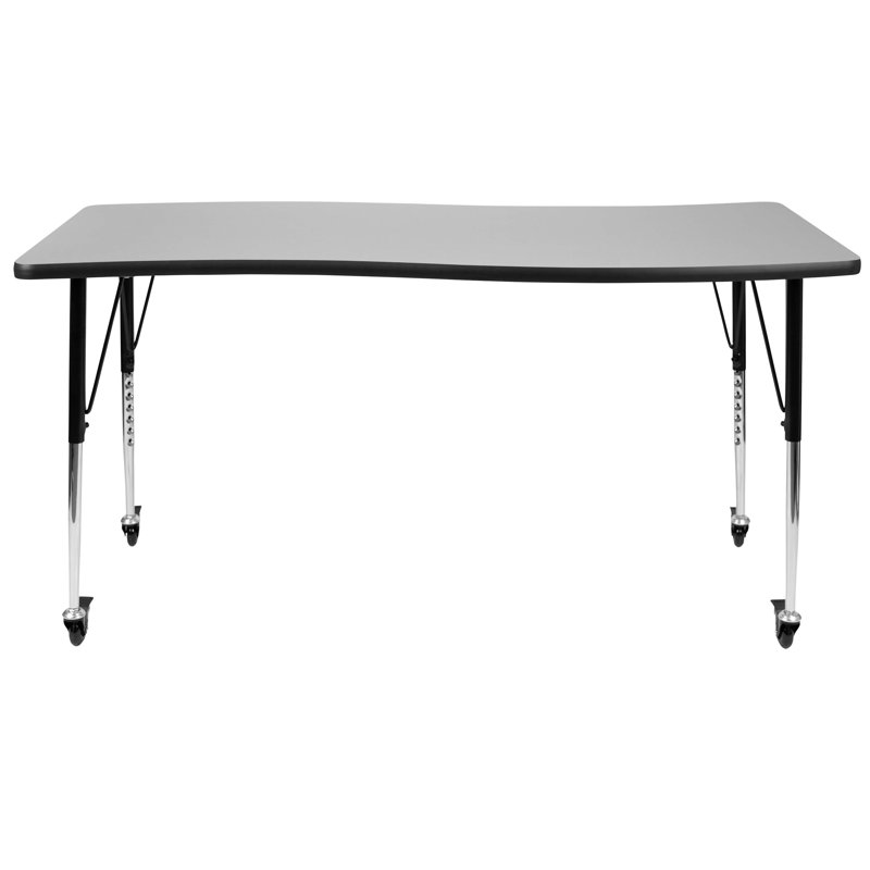 Table d'activité rectangulaire à hauteur réglable Goddard l 28 po x L 47,5 po, Gris, Oui, L 26 po x P 60 po x H 22 à 30 po