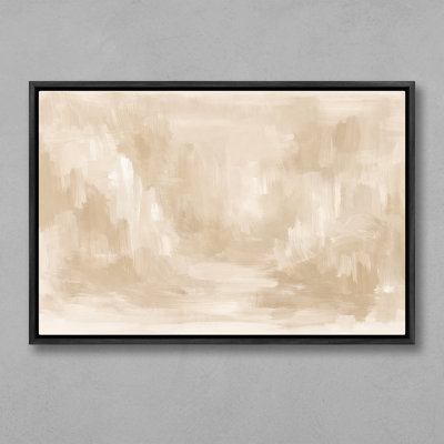 Soft Neutral Abstract with Layered Beige Tones Framed Print Wall Art