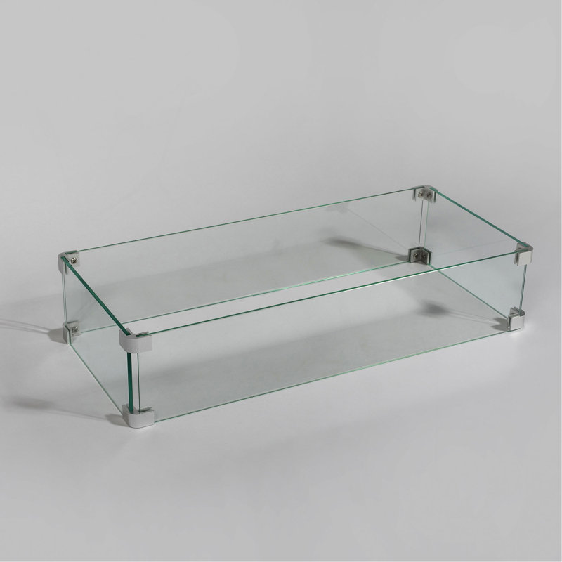 Rectangular Fire Pit Wind Guard