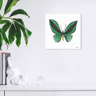 «Green Butterfly On Canvas» par Wynwood Studio, reproduction