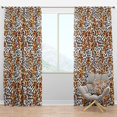 Glam Leopard Pattern - Abstract Curtain - Velvet Room darkening - 1 panel