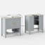 Pedestal Under Sink Storage Cabinet 60*30*60 cm Engineered Wood 1 Piece Bathroom Vanity Base Grey with Adjustable Shelf