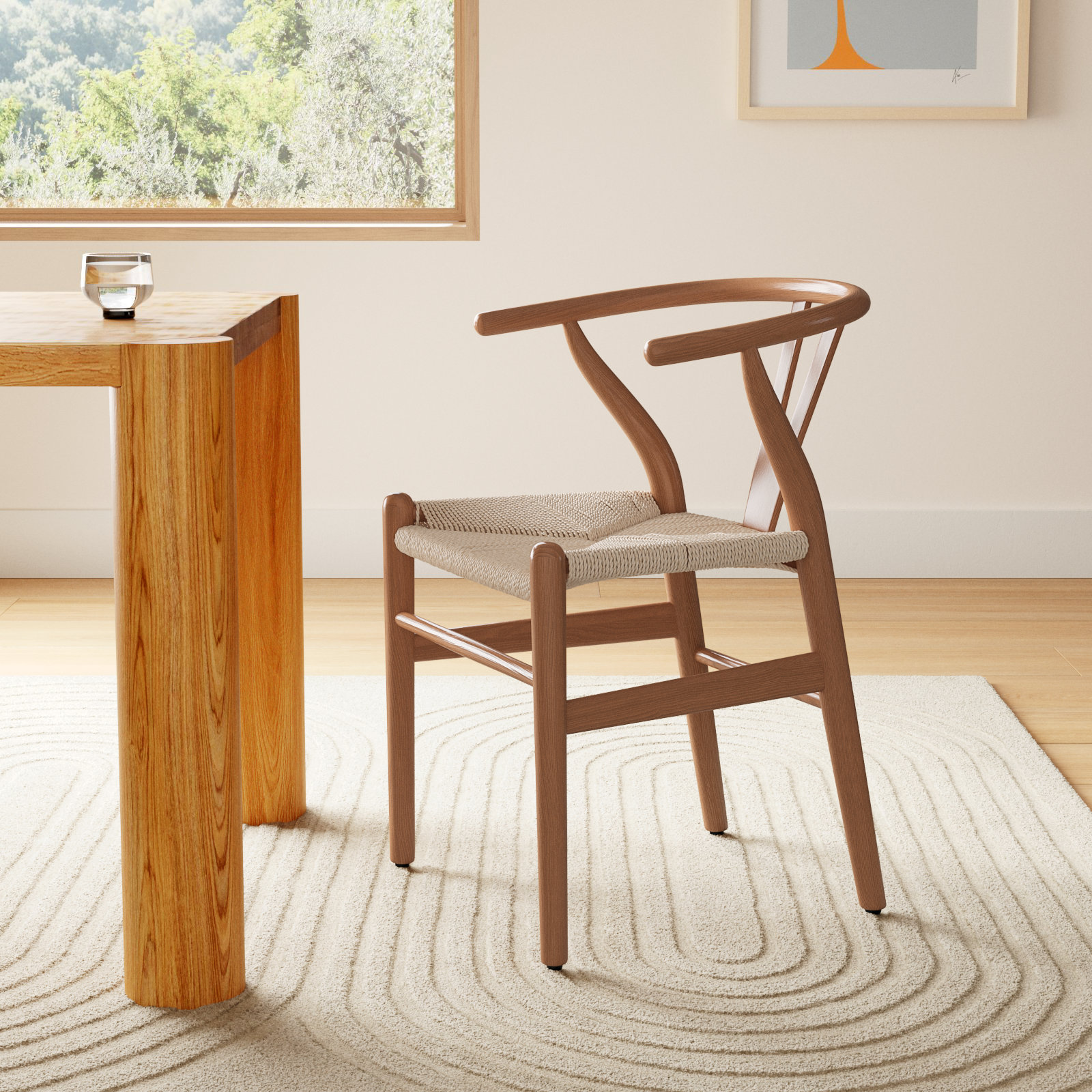 Margo Dining Armchair, Walnut/Beige