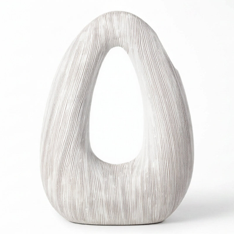 Vase Elara 11 "Elut, 11 inch Triangle Donut, Blanc