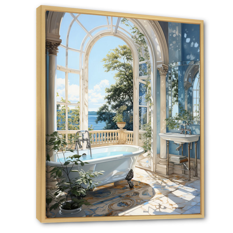 Dashira Bathroom Tranquil Reflections IV - Impressions encadrées pour la salle de bain, H 44 po x l 34 po, Érable