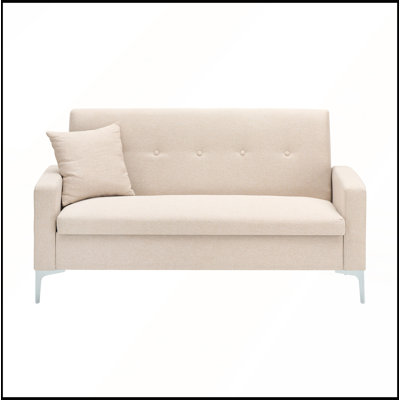 57 Inch Double Sofa with Storage, Stylish and Comfortable Seating for Living Room or Home Office, Beige