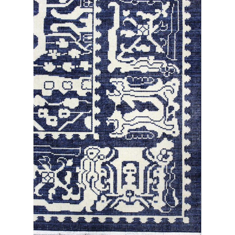 Tapis bleu marine / blanc 9 pi x 11 pi 10 po Feraghan