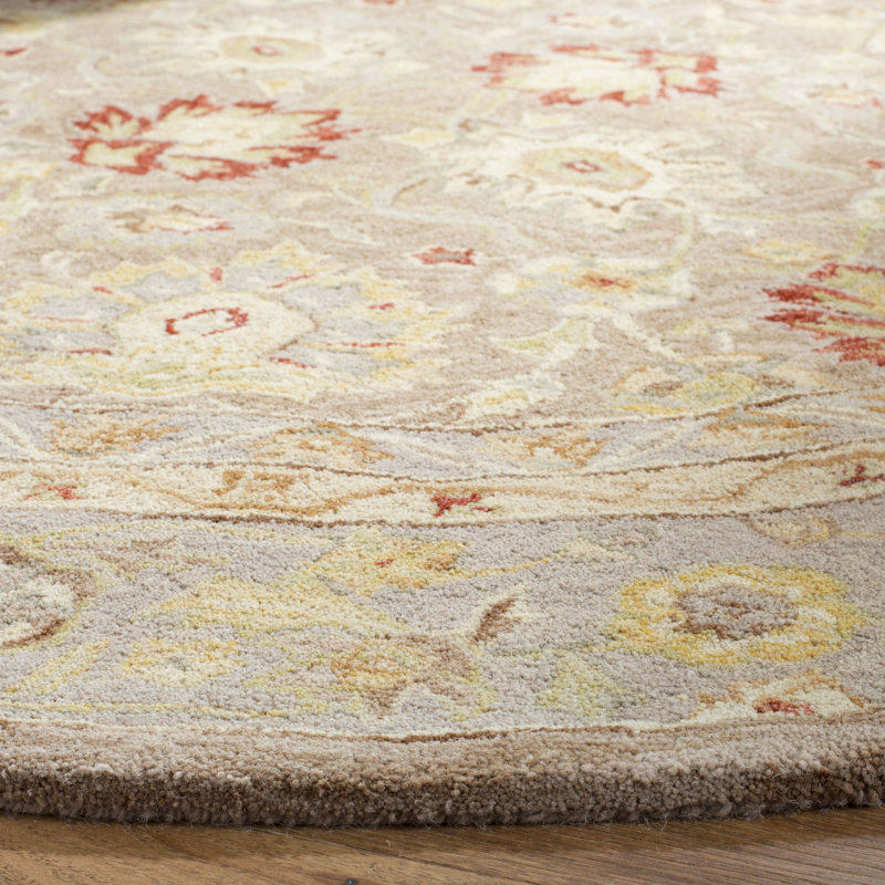 Soho Oriental Hand-Tufted Wool Brown Area Rug, Round 6'