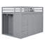 Lit mezzanine gris avec de nombreux espaces de rangement: armoires, armoires, tiroirs pour la chambre à coucher
