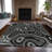 Machine Washable Indoor/Outdoor Xhevrie Black Rug-112125076