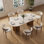 71" Modern Dining Table Set With 6 Pieces Dining Chairs