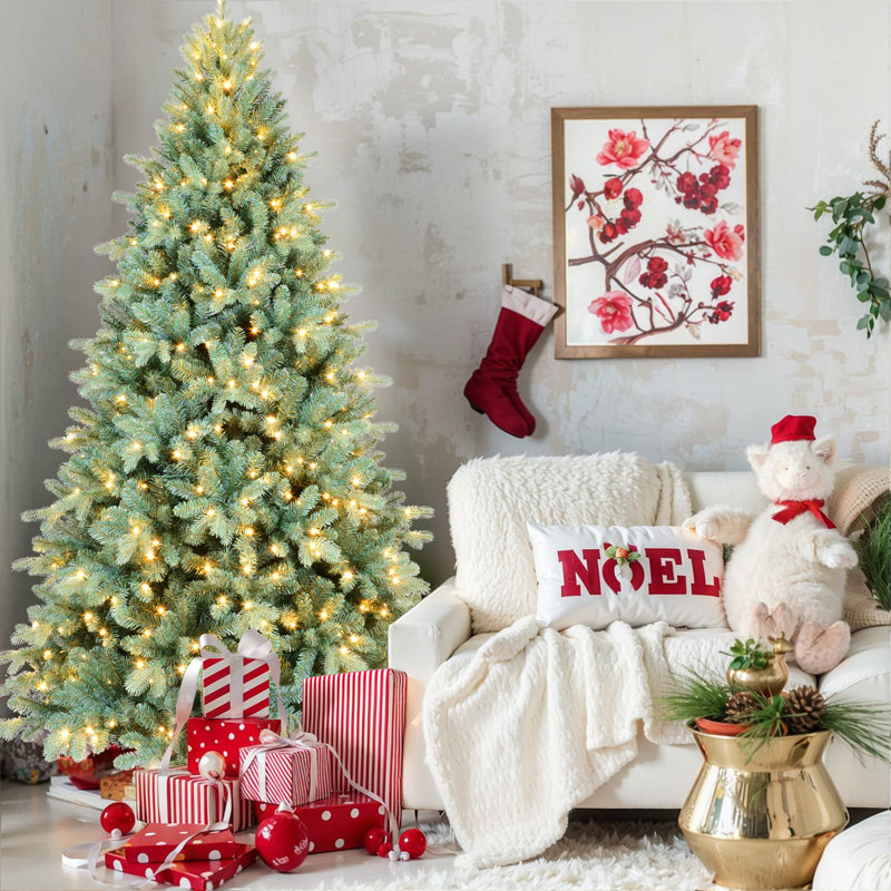 Arbre de Noël 4 pi PE / PVC bleu-vert, 4'