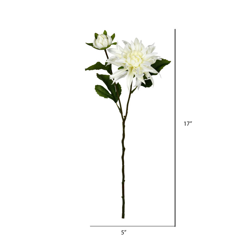 Tige de dahlia artificielle de 17 po, Crème